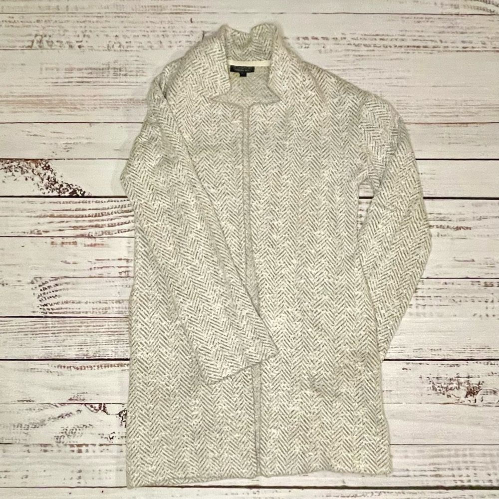 Topshop Cream Herringbone Knit Coatigan